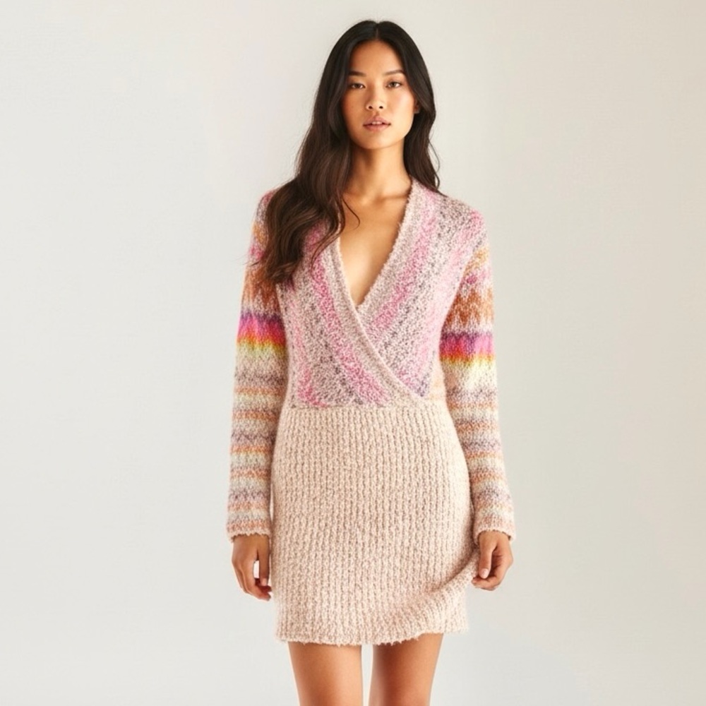 Free People | Forever Fair Isle Sweater Dress | HTF | Blogger Favorite | Small